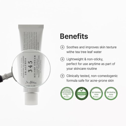 Dr.Althea 345 Relief Cream - Daily Face Moisturizer for Soothing Recovery & Blemish Care | 1.69 Fl Oz