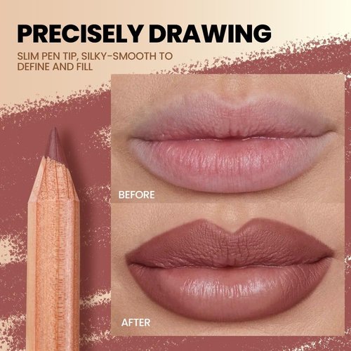 BestLand 6Pcs Rosy Nude Harmony Lip Liner Set - Long-Lasting, Creamy Formula for Soft Pink & Mauve Looks