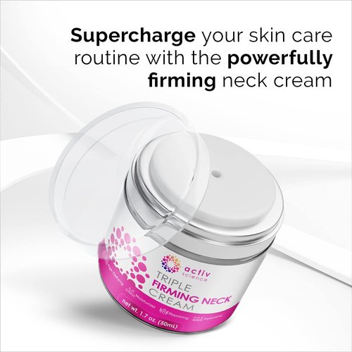 ACTIVSCIENCE Neck Firming Cream - Anti-Aging Moisturizer with Retinol, Collagen & Hyaluronic Acid - Day & Night Use