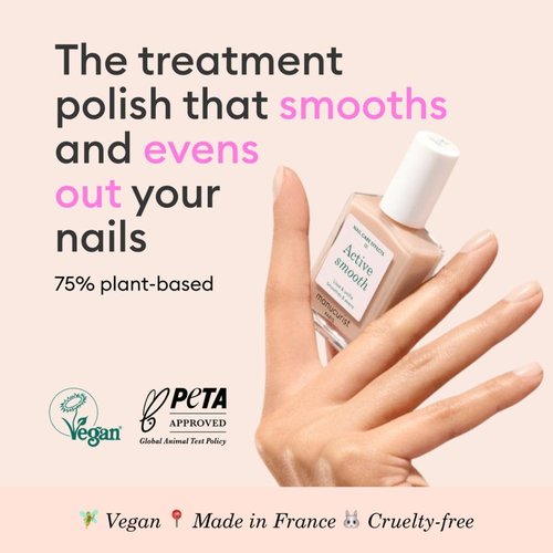 Manucurist Active Smooth 01 Nail Concealer Polish - 2-in-1 Nude Nail Strengthener & Ridge Filler