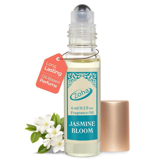 Zoha Jasmine Bloom | Roll on Perfumes for Women & Men | Alcohol-free Jasmine Perfume Oil | Travel Size Long Lasting Fragrance | 6ml Roller