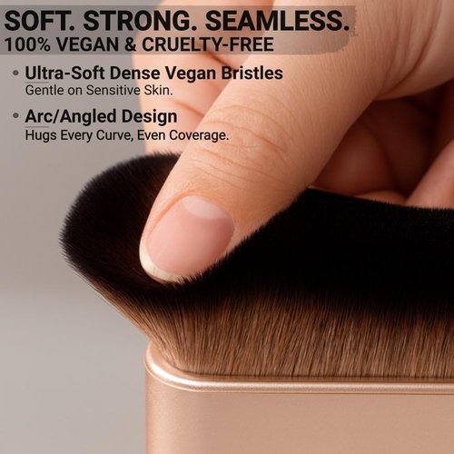 Large Bronzer Brush - Professional Kabuki Makeup Brush for Streak-Free Blending | Ideal for Self Tanner, Foundation & Concealer