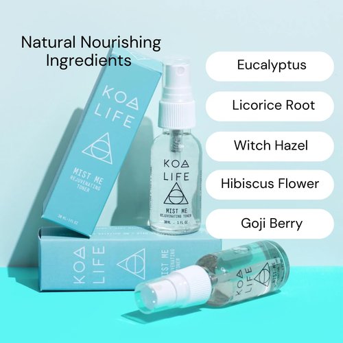 Koa Life Mist Me Rejuvenating Toner - Hydrating Anti-Aging Facial Mist with Witch Hazel & Eucalyptus | 1 FL OZ