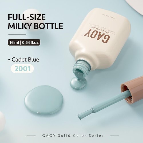 GAOY Blue Gel Nail Polish, 16ml Soak Off Gel Polish, UV Light Cure for Nail Art DIY Manicure at Home, 2001 Cadet Blue