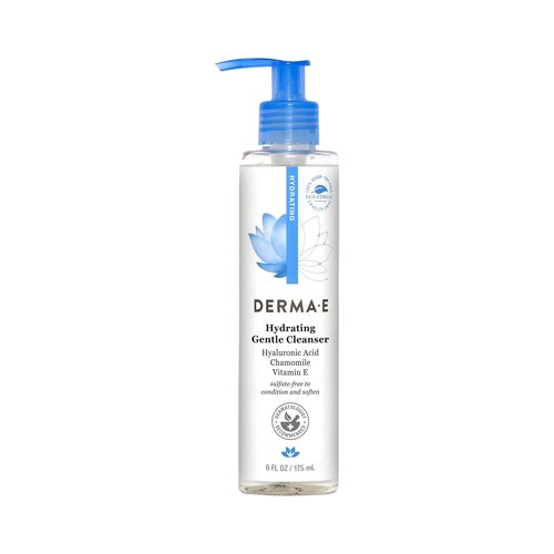 Derma E Hydrating Gentle Cleanser - Moisturizing Facial Wash with Hyaluronic Acid | 6 fl oz