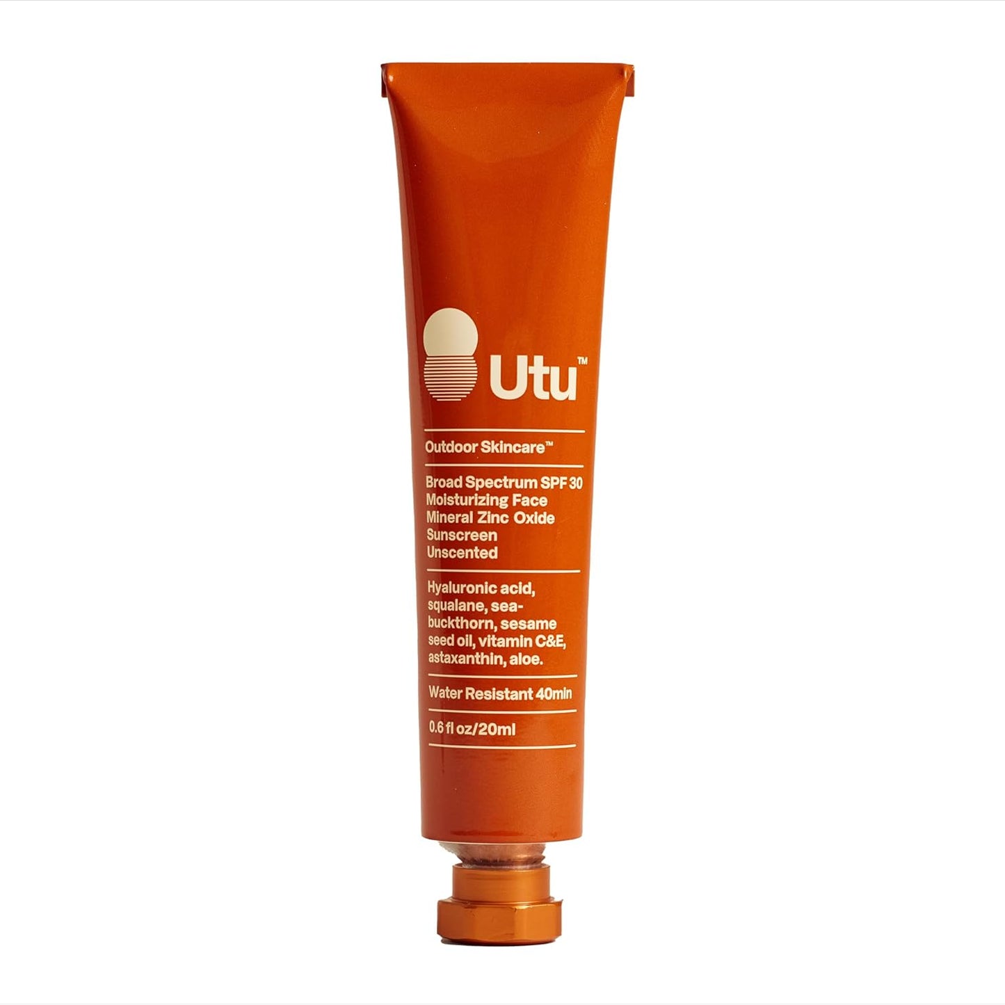 UTU SPF 30 Daily Moisturizing Face Sunscreen - Hyaluronic Acid & Squalane | Clean, Reef Safe, Cruelty Free (20 mL)