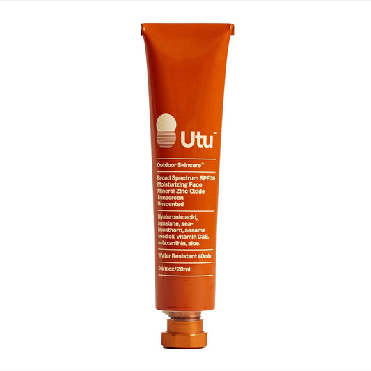 UTU SPF 30 Daily Moisturizing Face Sunscreen - Hyaluronic Acid & Squalane | Clean, Reef Safe, Cruelty Free (20 mL)