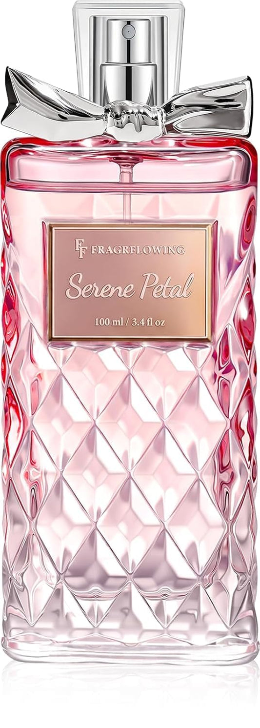 Serene Petal Alcohol-Free Perfume for Women - Long Lasting Floral Fragrance with Jasmine & Peony | 100ml / 3.4 fl oz Gift for Moms