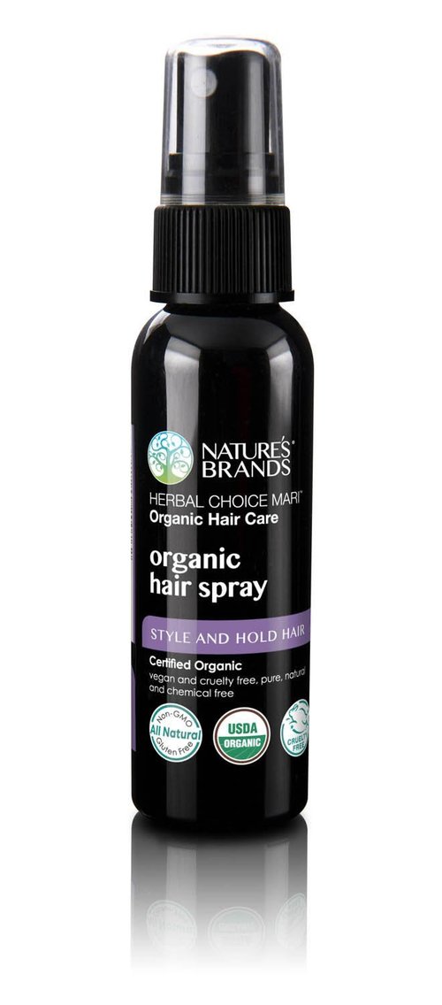 Herbal Choice Mari Organic Hair Spray - Non-Toxic Formula | 2 Fl Oz Bottle for Healthy Hair