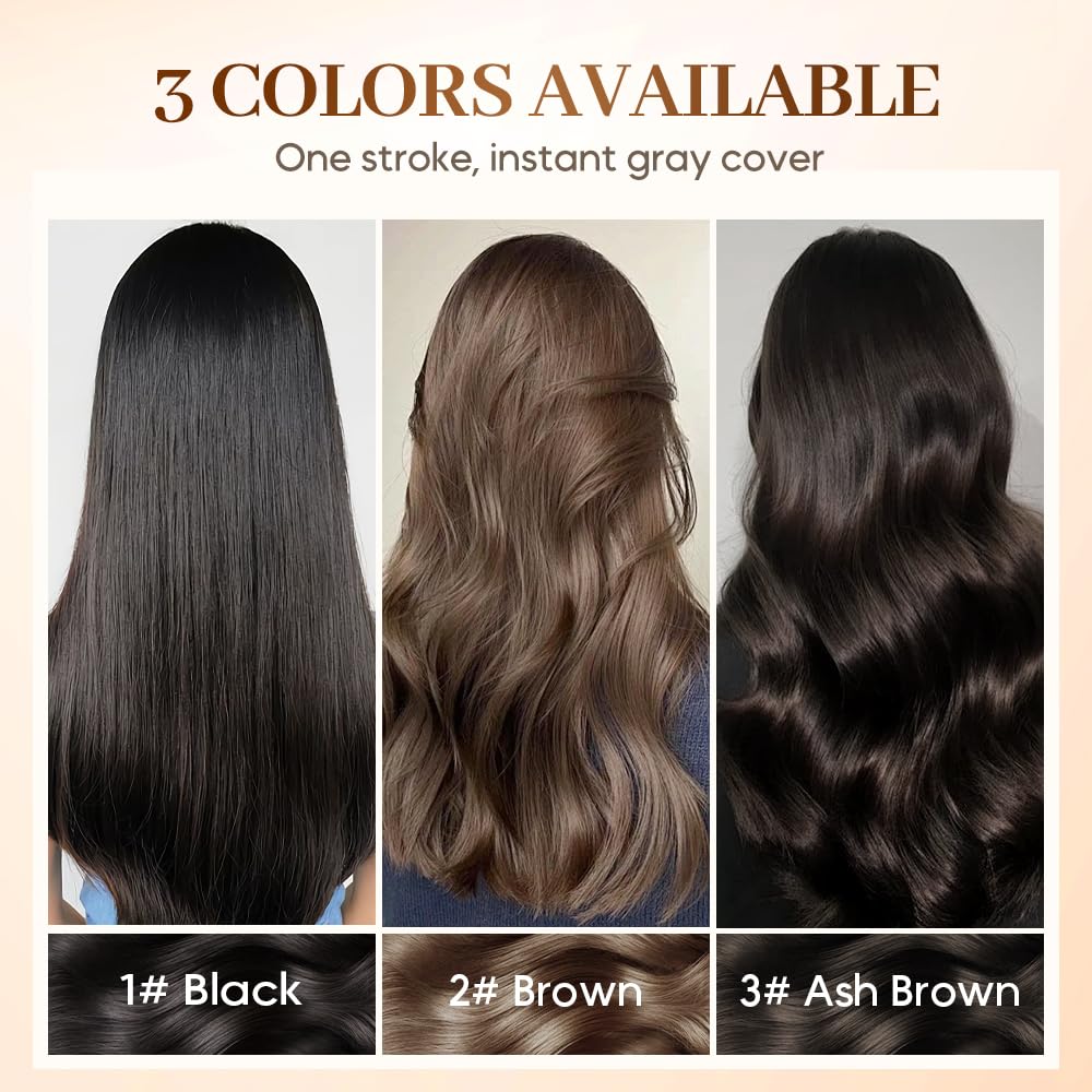 Skiennix Hair Color Stick - Long-Lasting 2-In-1 Dye & Comb for Gray Hair Coverage | Black Brown