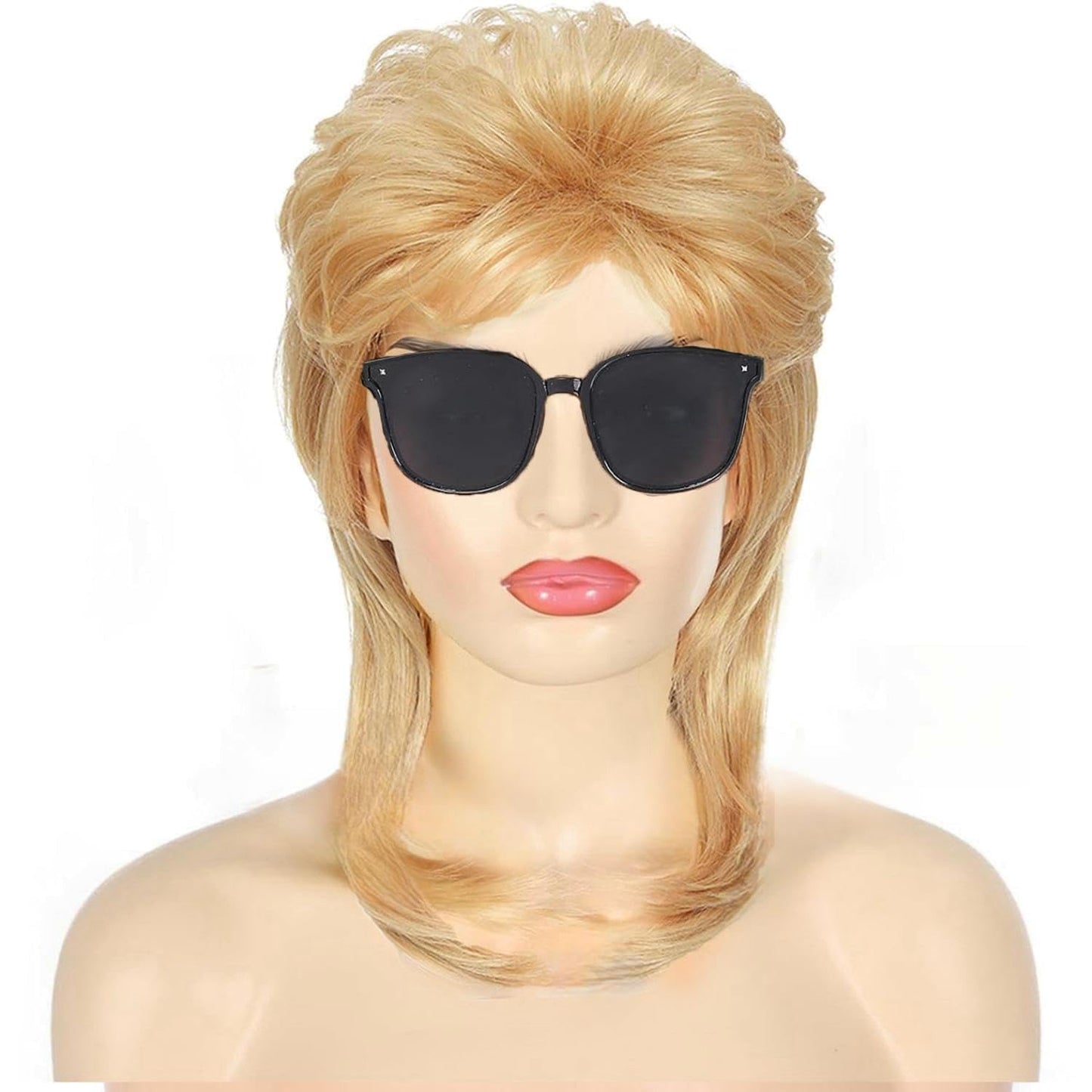 Daiaces Blond Mullet Wigs for Women 80s Rocker Wig Costumes Fancy Party Cosplay Halloween Wig