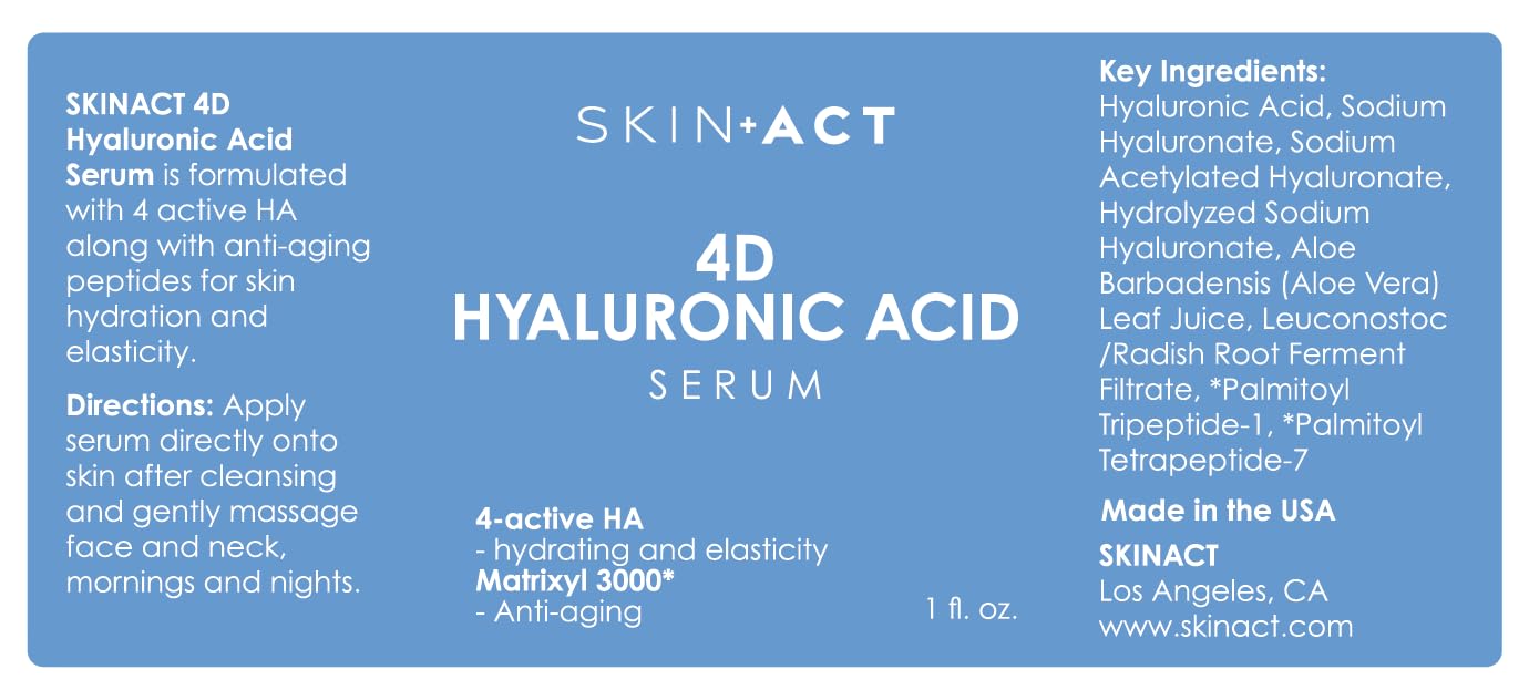 SKINACT 4D Hyaluronic Serum - Deep Hydration & Enhanced Elasticity | 30ml