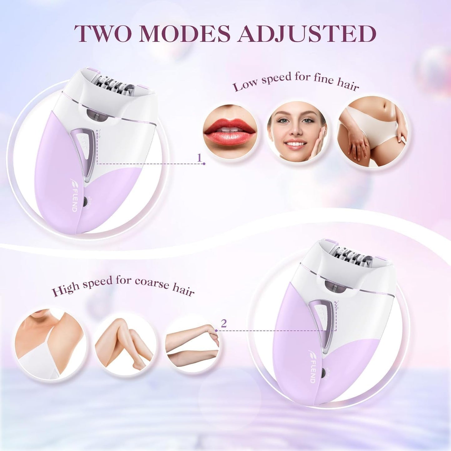 Skiennix Epilator for Women - Rechargeable Facial Hair Removal Device with 36 Tweezers | 2 Speed Options