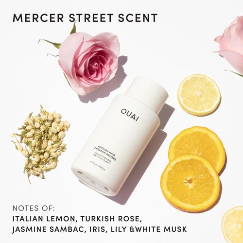 OUAI Medium Conditioner - Hydrating Coconut Oil & Keratin Formula - Strengthens & Adds Shine | 10 Oz