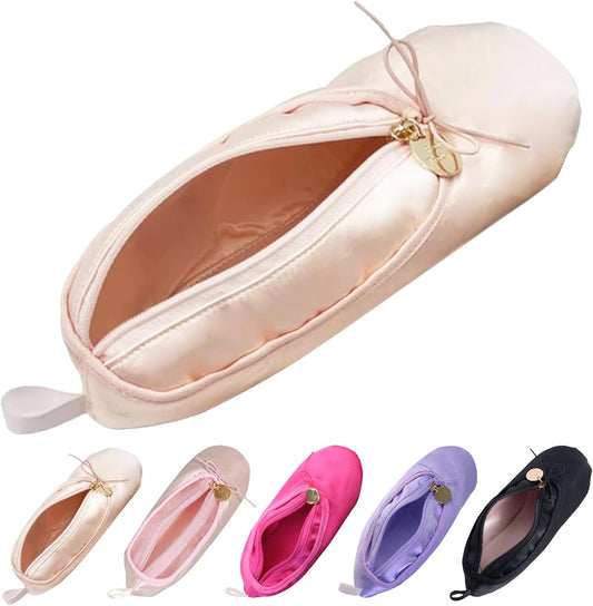 Skiennix Ballet Shoe Makeup Bag - Portable Cosmetic Travel Bag for Dancers | Pink