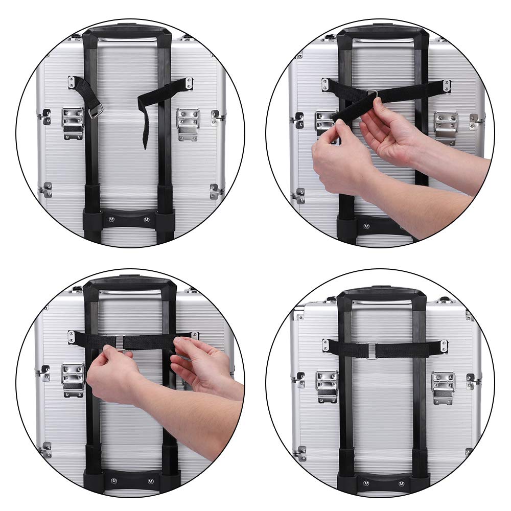 mefeir 3 in 1 Rolling Makeup Train Case, Large Cosmetic Trolley with 360° Rotation Wheels & 2 Drawers, Professional for Makeup & Tattoo Artist & Hairstylist