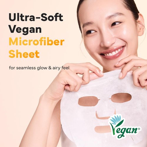 SAM’U PH Sensitive Tone Up Fit Face Mask - Radiance-Enhancing Vegan Sheet Mask with Glutathione & Niacinamide (5 Sheets)