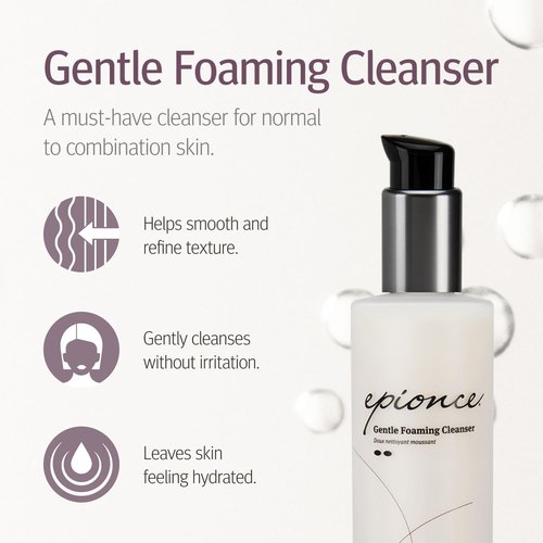 Epionce Gentle Foaming Cleanser - Hydrating Face Wash & Makeup Remover for Normal to Combination Skin