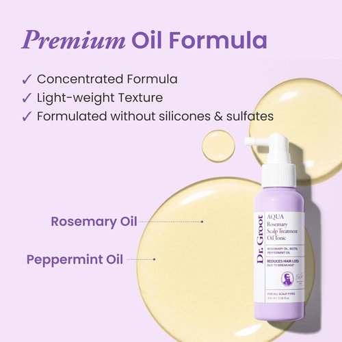 Dr.Groot Rosemary Mint Oil Tonic - Hair Growth Formula with Biotin & Hyaluronic Acid | 3.38 fl oz (100ml)