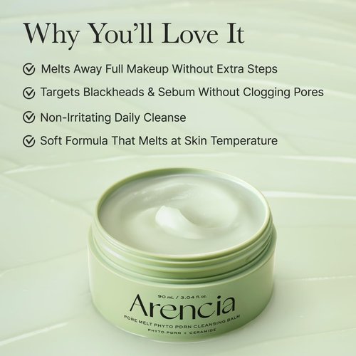 Arecia Pore Melt Cleansing Balm - Makeup Remover & Pore Care with PDRN, Ceramide, Hyaluronic Acid | 90ml
