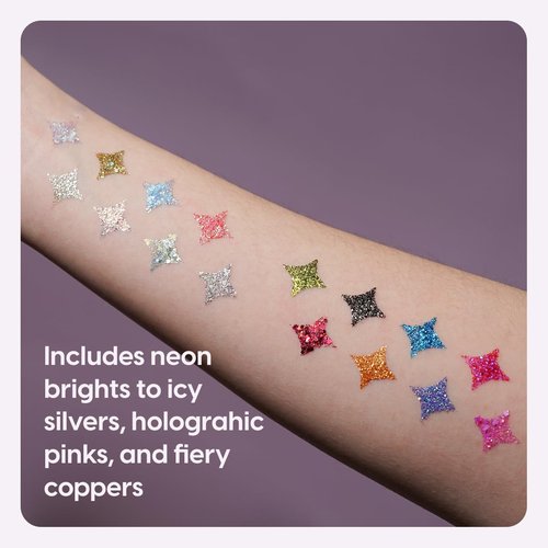Kara Beauty Electric Disco Glitter Eyeshadow Palette - 30 Color Pressed Glitter for Rave & Festival Looks