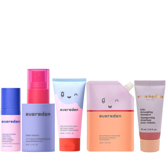 Evereden Kids Travel Set - Clean & Vegan 5-Piece Holiday Gift Set | Multi-Vitamin Skin Care for Toddlers