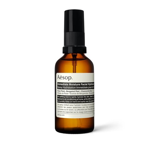 Aesop Immediate Moisture Facial Hydrosol - Hydrating Face Mist with Rose Petal & Bergamot | 50 mL/1.7 oz