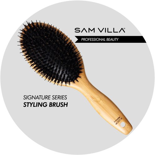 Sam Villa Signature Series Boar Bristle Hair Brush - Perfect for Professional Hair Styling