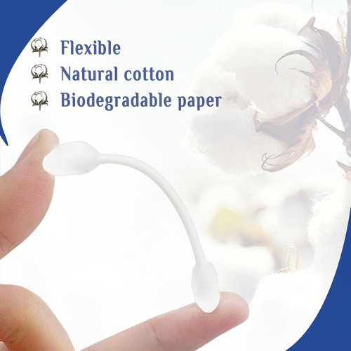 Degasa Premium Cotton Swabs - 100% Cotton Beauty & Household Essentials | 500 Count