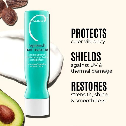 Malibu C Un-Do-Goo Shampoo & Replenish Hair Masque Duo | Clarifying & Deep Conditioning Hair Care (33.8 oz)