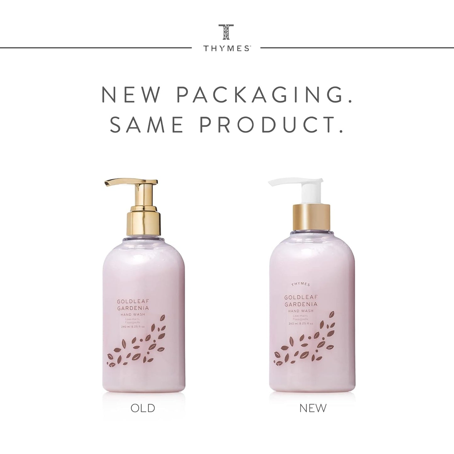 Thymes Moisturizing Hand Wash Soap - Luxury Glycerin & Aloe Vera Formula - Floral Goldleaf Gardenia Scent (8.25 oz)