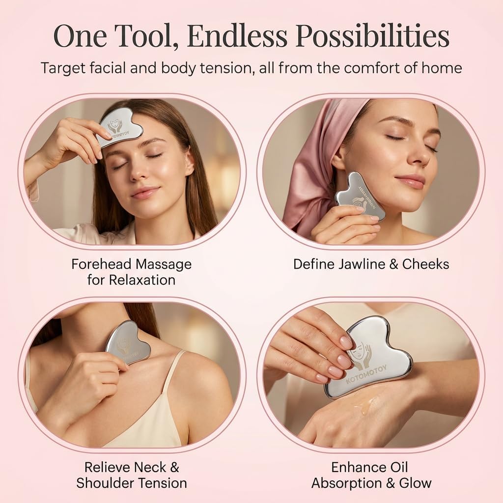 Skiennix Lymphatic Drainage Face Brush - Sculpting Gua Sha Tool for Anti-Puffiness & Skin Glow