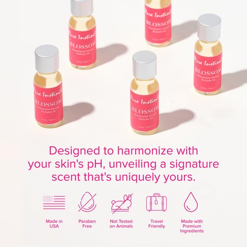 Pure Instinct BLOSSOM The Original Pheromone Infused Essential Oil Perfume Cologne - For Her Women - TSA Ready (Dropper Bottle 0.5 Fl. Oz./15mL)