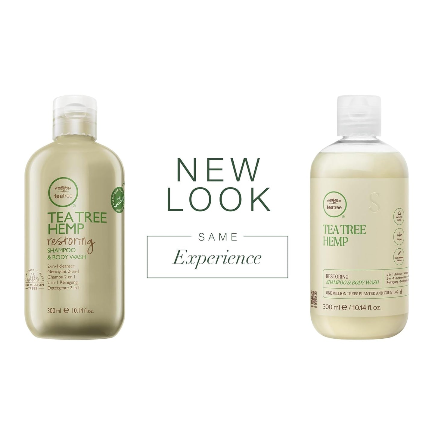 Skiennix Tea Tree Hemp Shampoo & Body Wash - 2-in-1 Cleanser for All Hair Types