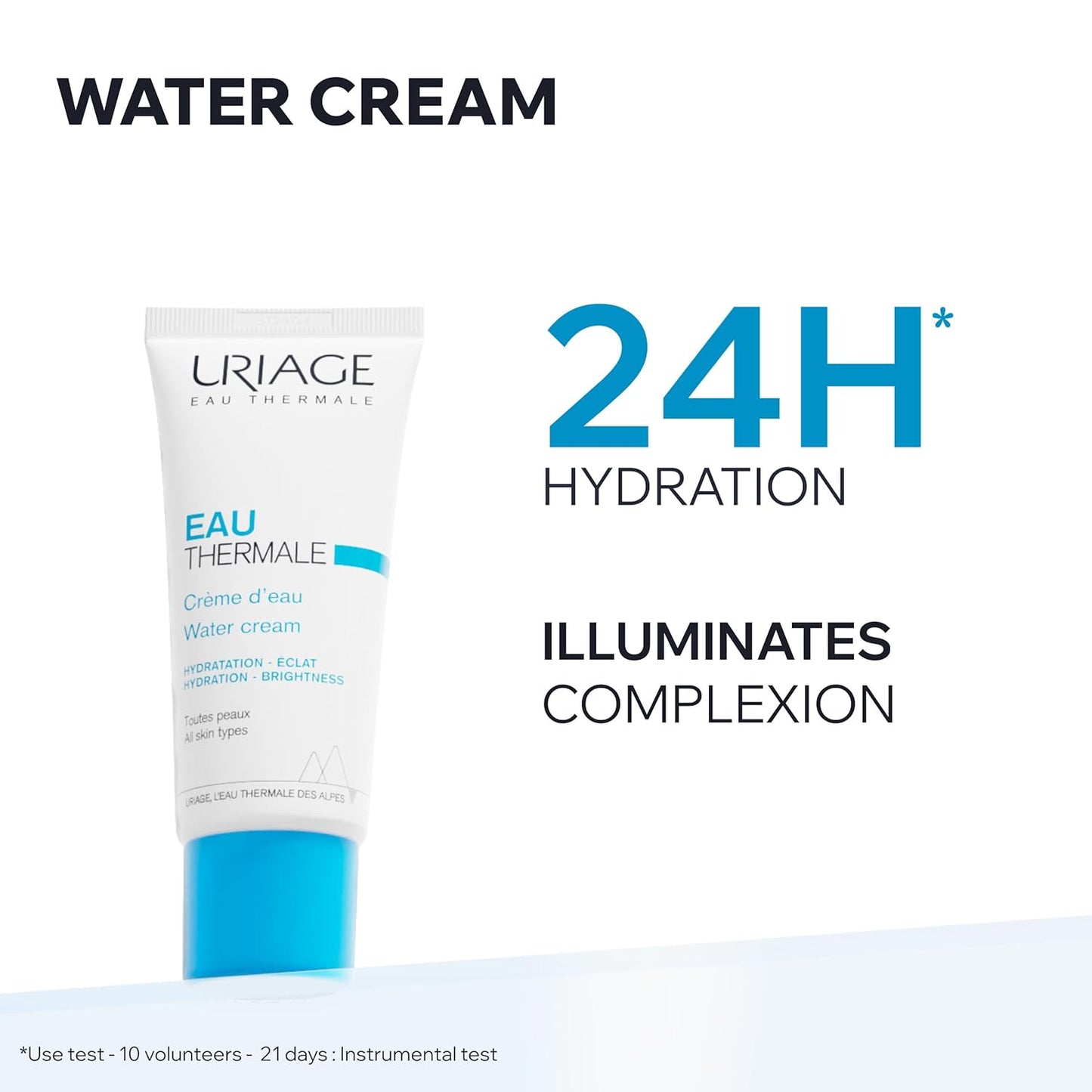 Uriage Moisturizing Face Cream - 24H Hydration with Hyaluronic Acid | Fresh Floral Scent, Non-Comedogenic