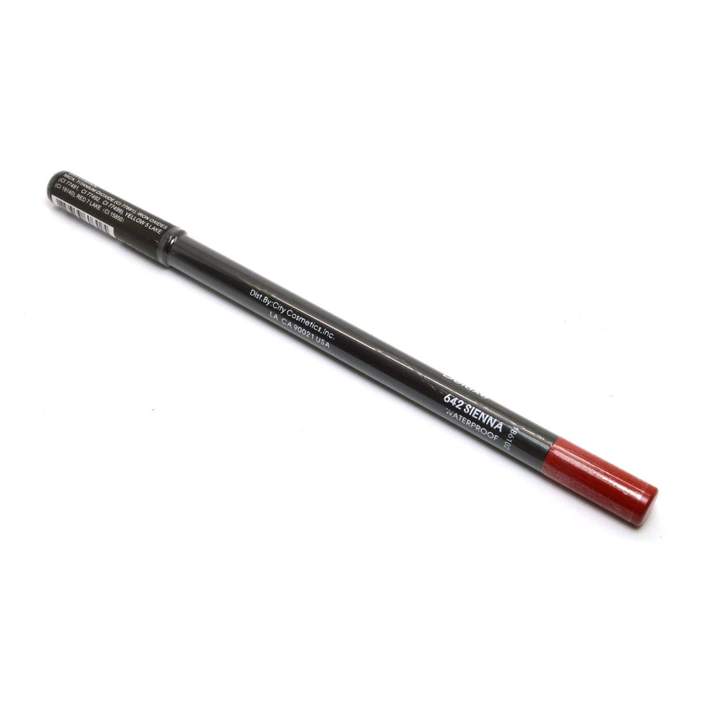 Italia Deluxe Pick 1 x 24 Hrs Tattoo Lip liner Pencil Lipliner High Pigment Smooth Gliding + ZipBag (642 : SIENNA)