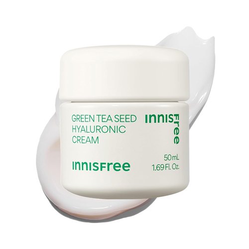 Innisfree Green Tea Seed Hyaluronic Acid Cream - Hydrating Face Moisturizer with Ceramide | Jumbo Size Available