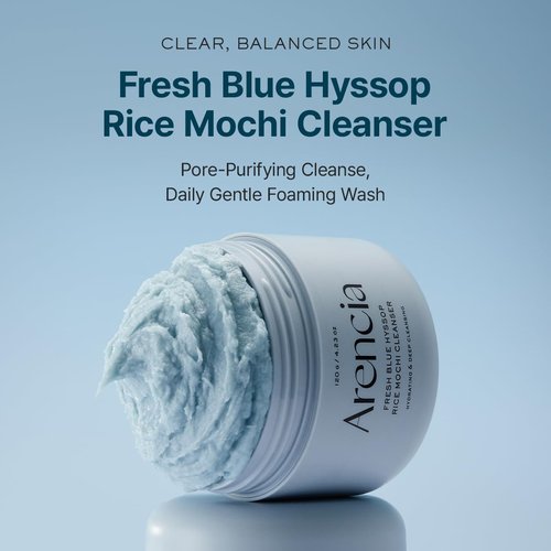 ARENCIA Hyssop Face Scrub - Brightening & Deep-Cleansing Exfoliator for All Skin Types (1.76oz)