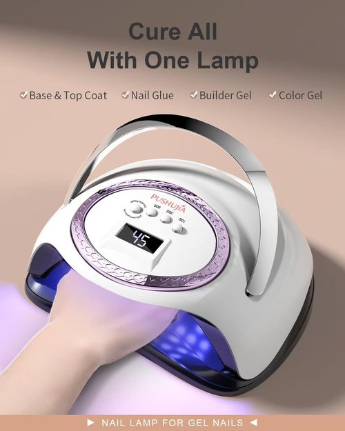Professional UV LED Nail Lamp, 66 LEDs Nail Dryer with Smart Sensor, Digital Display & 4 Timers, Fast Curing for Gel Polish, Rhinestone Glue, Solid & Liner Gel, for Home & Salon Use