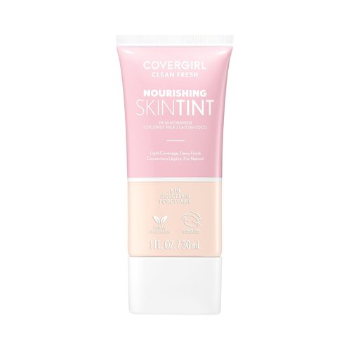 COVERGIRL Clean Fresh Nourishing Skin Tint - 510 Porcelain Liquid Foundation | Dewy Finish & Vegan Formula