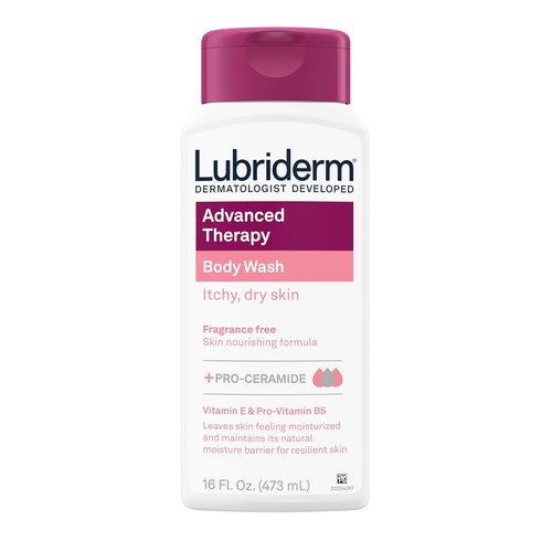 Lubriderm Advanced Therapy Body Wash - Unscented Nourishing Cleanser with Pro-Ceramide & Vitamin E | 16 fl. oz