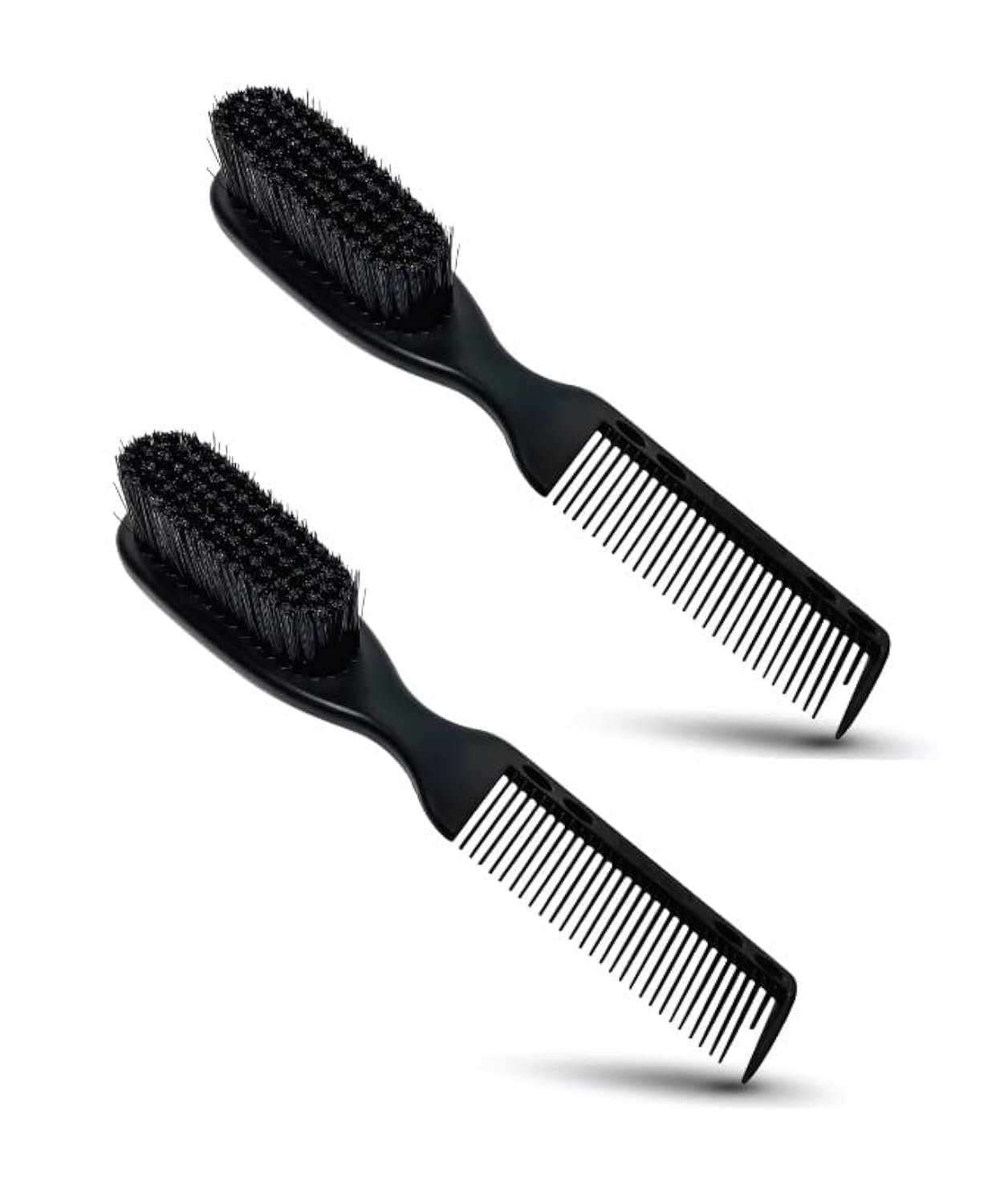 TRU BARBER Pro Fading Brush Set - 2PCS Barber Fade & Cleaning Brushes for Clippers and Beard Styling