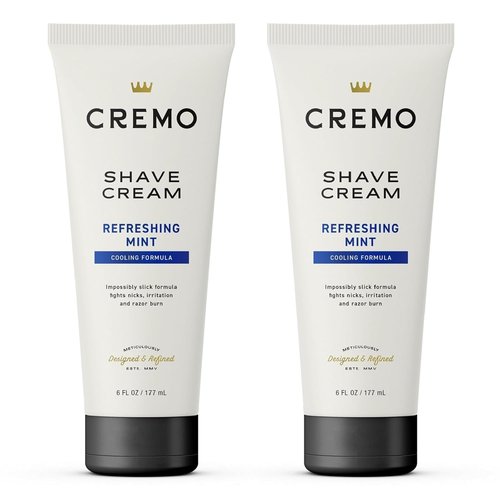 Cremo Barber Grade Cooling Shave Cream - Ultra-Slick Formula Fights Nicks & Razor Burn | 6 Fl Oz (2 Pack)