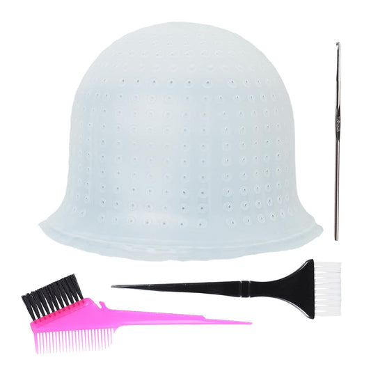 Skiennix Silicone Highlight Cap Set - Professional Reusable Hair Coloring Tool with Hook | Unisex