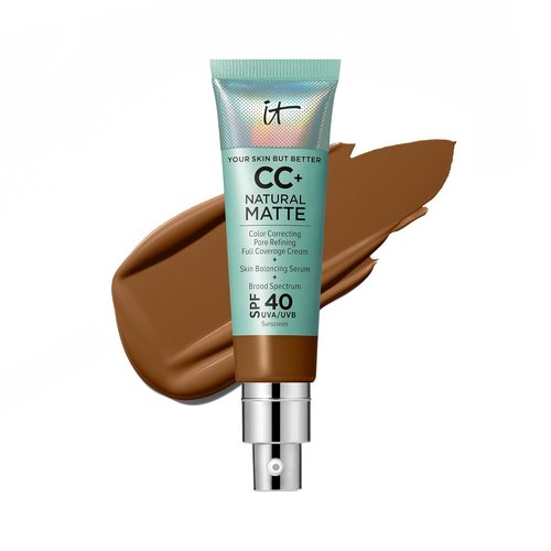 IT Cosmetics CC+ Cream - Natural Matte SPF 40 Full Coverage Foundation | 16H Shine Control, 24H Hydration - 1.08 fl oz