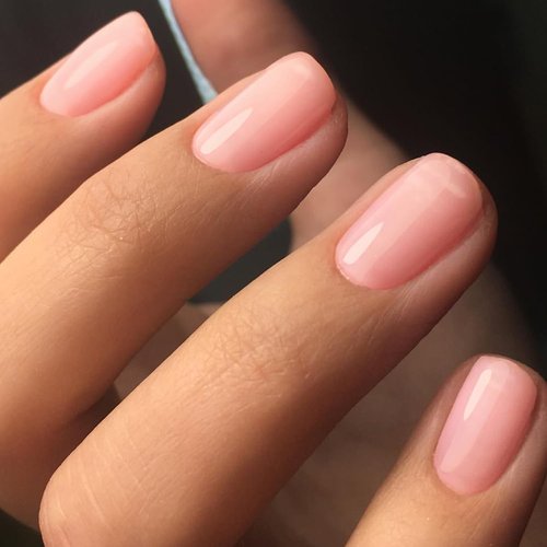 GLAMERMAID Extra Short Press on Nails, Nude Pink Fake Nails Short Squoval, Coral Pink Natural Square Glue on Nails, Light Pink Acrylic False Nails, Reusable Spring Glossy Round Fake Nails for Women