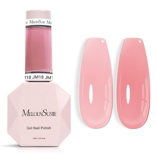 MelodySusie Gel Nail Polish - Rose Pink Milky Soak Off UV LED Light Cure | 0.5 Fl. Oz for DIY Nail Art