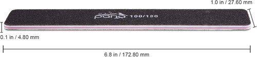 PANA Jumbo Size Double-Sided Nail Files - 10PCS Black Emery Boards, 100/180 Grit for Manicure & Pedicure