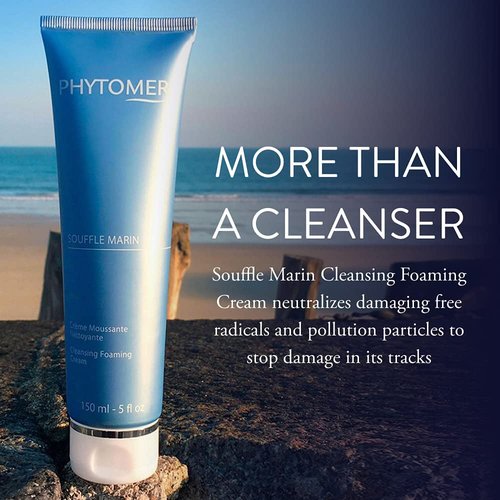 Phytomer Souffle Marin Foaming Facial Cleanser - Moisturizing Face Wash for Dull Skin | Gentle Exfoliator | 150 ml