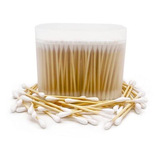 Skiennix Bamboo Cotton Swabs - 900 Biodegradable Wooden Buds for Eco-Friendly Use